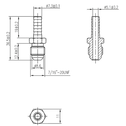 SS Adapter 1/4" MFL X 1/4" Barb