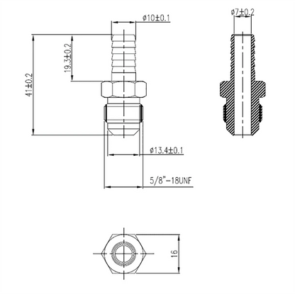 SS Adapter 3/8" MFL X 3/8" Barb