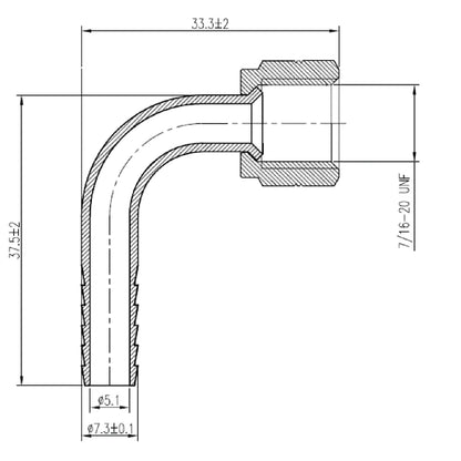 SS Elbow 1/4" Swivel Nut X 1/4" Barb