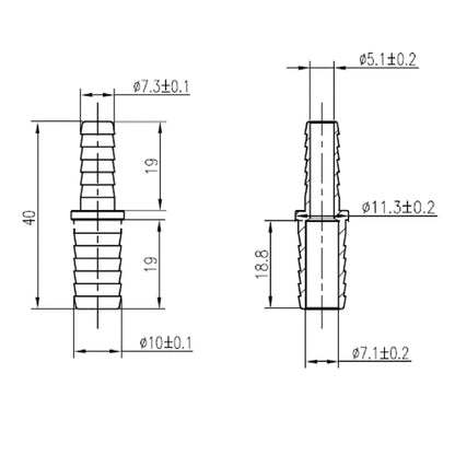 SS Splicer 1/4" Barb X 3/8" Barb