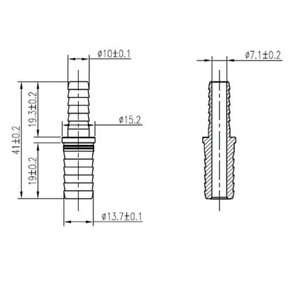 SS Splicer 3/8" Barb X 1/2" Barb