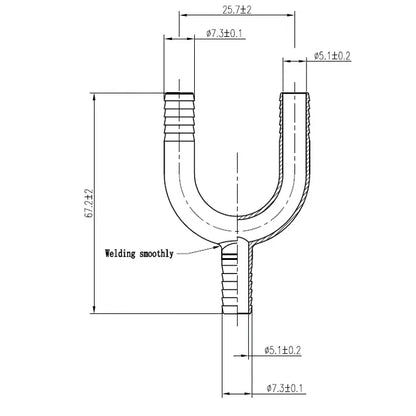 SS U-Bend Manifold (2) 1/4" Barb X 1/4" Barb