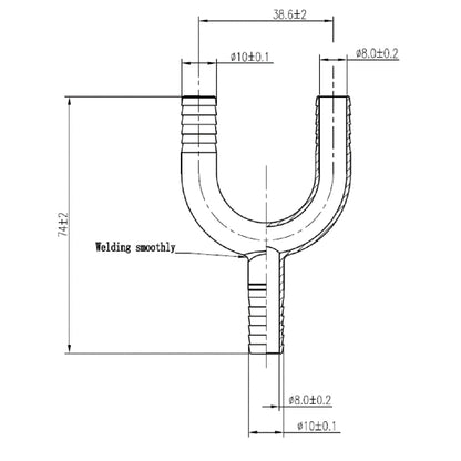 SS U-Bend Manifold (2) 3/8" Barb X 3/8" Barb