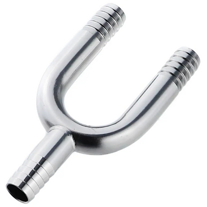 SS U-Bend Manifold (2) 3/8" Barb X 3/8" Barb