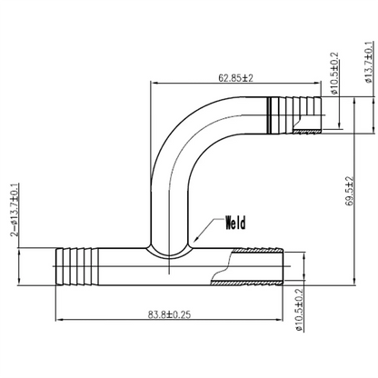 SS WYE 1/2" Barb