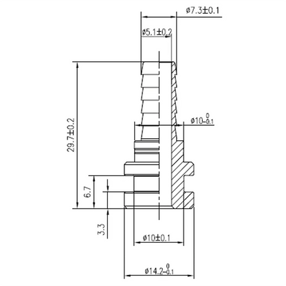 SS Outlet 1/4" Straight with O-Ring