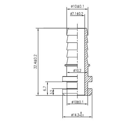 SS Outlet 3/8" Straight with O-Ring