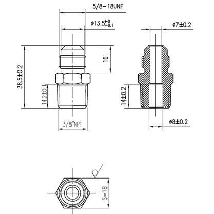 SS Adapter 3/8" MFL X 3/8" NPT