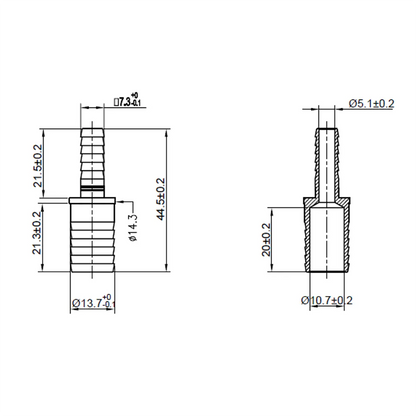 SS Splicer 1/4" Barb X 1/2" Barb