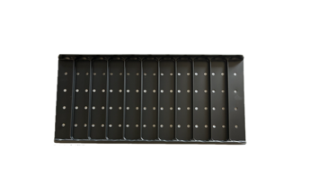 11 Wide 20 Ounce Bottle Black Organizer Tray With Clear Price Rail For True GDM-36SL
