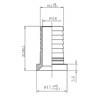 SS Stem 1/2" Barb For 1/2" Nut