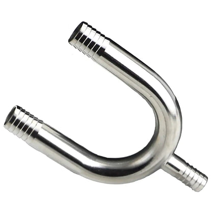 SS U-Bend Manifold (2) 1/2" Barb X 3/8" Barb