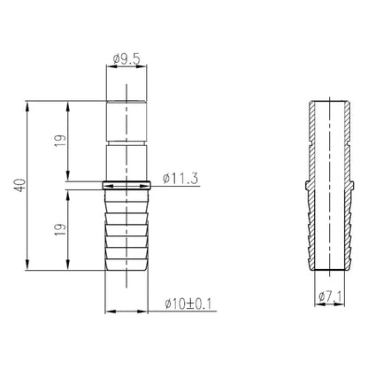 SS Adapter 3/8" Smooth X 3/8" Barb