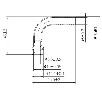 SS Outlet 3/8" 90-Degree with O-Ring