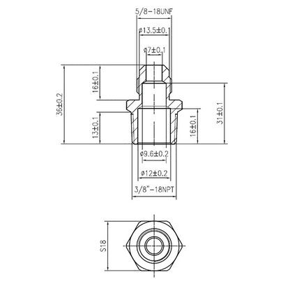 Brass Adapter 3/8" NPT X 1/2" MFL