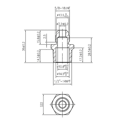 Brass Adapter 1/2" NPT X 3/8" MFL