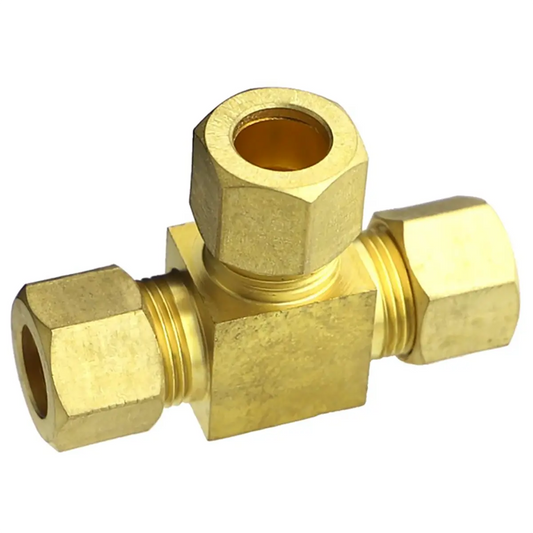 Brass Tee Compression Tube 3/8