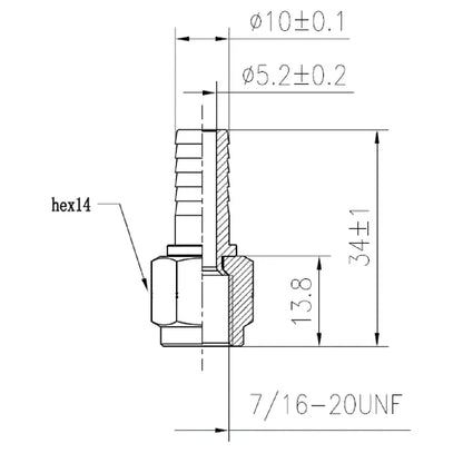 SS Adapter 1/4" Swivel X 3/8" BARB