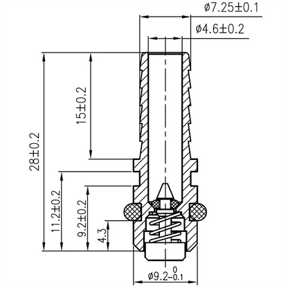 CO2 Fitting 1/4" Barb Brass Straight For FLOJET 5000 And G Pumps