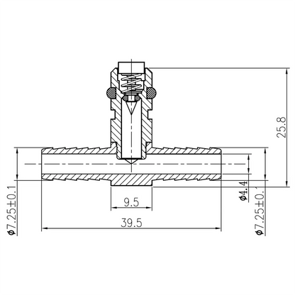 CO2 Fitting 1/4" Barb Brass Tee For FLOJET 5000 And G Pumps