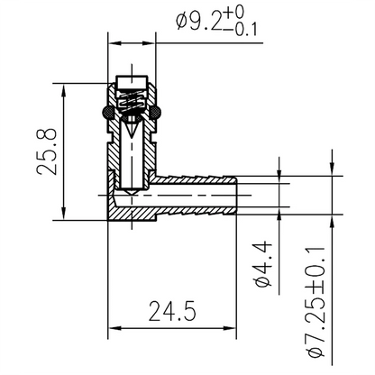 CO2 Fitting 1/4" Barb Brass Elbow For FLOJET 5000 And G Pumps