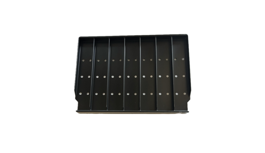 7 Wide 20 Ounce Bottle Black Organizer Tray With Clear Price Rail For True GDM-41