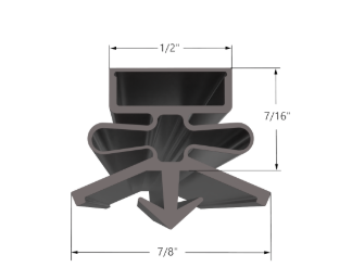 Replacement OCM True 922892 Drawer Gasket, Black, 7-7/8
