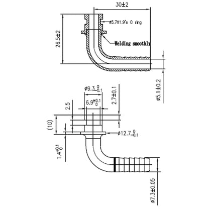 SS Input 1/4" 90-Degree with O-Ring