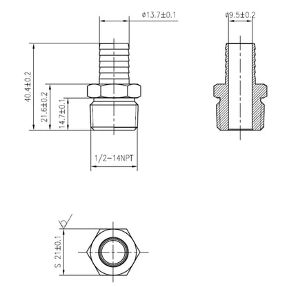 SS Adapter 1/2" NPT X 1/2" Barb