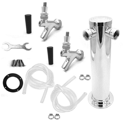 3" Stainless Cylinder Tower - 2 Faucet