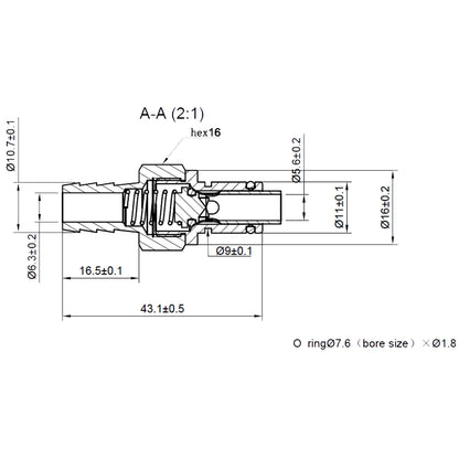 SS QDC, NP, Male Insert, 3/8" Barb